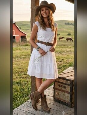 Santa Fe Short Shaft Ankle Cowboy Boots 7.5 Lt Brown County Cowgirl Western